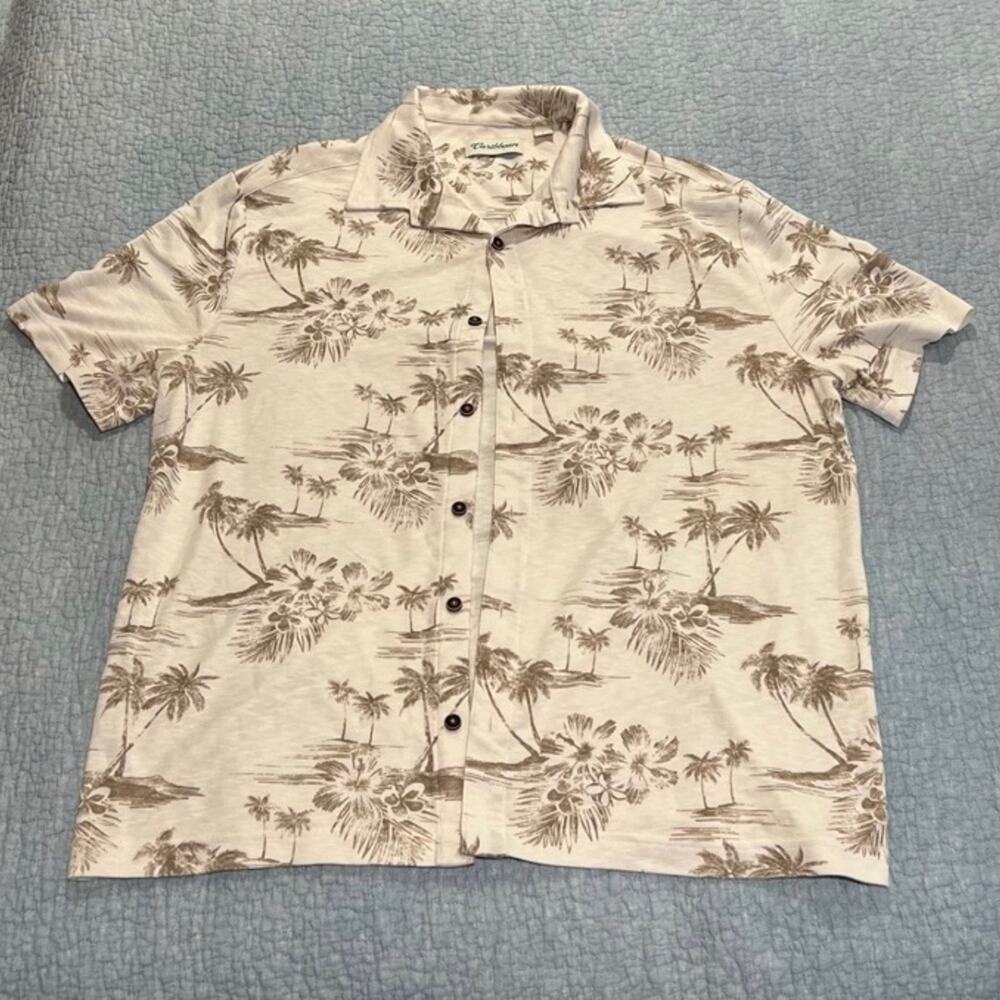 Caribbean Short Sleeve Button Down Hawaiian Shirt - Mens Size L